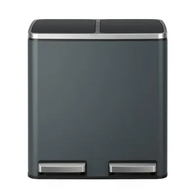 Zdjęcie produktu dla SONGMICS Kosz na śmieci z metalową nóżką, kosz na śmieci, 30L, ergonomiczny, stalowy