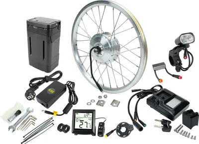 Produktbild von PowerSmart E-Bike Akku DIY Umrüstkit für Brompton Faltrad 36V 8,7Ah akku & 16 Zoll Rad mit eingebauter Vorderradnabe Motor & Controller & Ladegerät