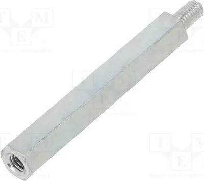 Productafbeelding van 10 afstandsmuffen met schroefdraad: binnendraad M4, buitendraad M4, lengte 45 mm. 226X45 afstandhouder