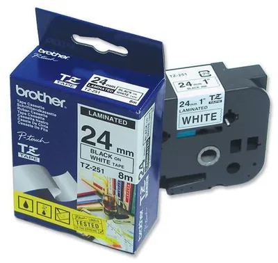 Produktbild von Brother TZ-251, TZ, Schwarz, China, 8 m, 172 mm, 108 mm