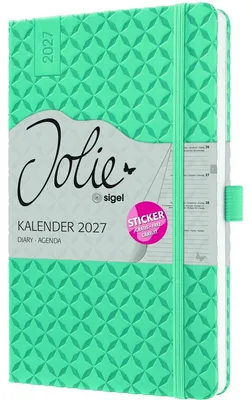 Zdjęcie produktu dla Kalendarz tygodniowy Jolie 2027, rozmiar ok. A5, kolor niebieski petrol