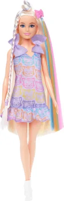 Image de Mattel Barbie Fun & Fancy Poupée avec accessoires, poupée de mode avec cheveux blonds extra longs et 2 looks