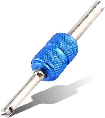Productafbeelding van Universele ventielsleutel voor autoreparatie - Blauw - Voor installateurs - Bandverwijderaar - Voor airconditioningsystemen - Geschikt voor auto's.