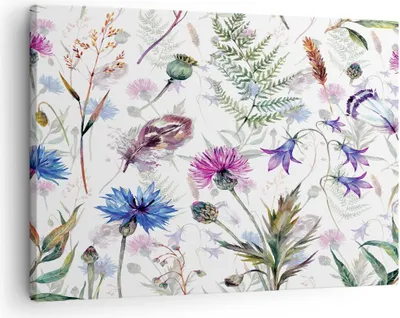 Produktbild von Bild auf Leinwand - Leinwandbild - Blume Wiese Natur - 70x50cm - Wand Bild - Wanddeko - Wandbilder - Leinwanddruck - Bilder - Kunstdruck - Wanddekoration - Leinwand bilder - Wandkunst - AA70x50-3838