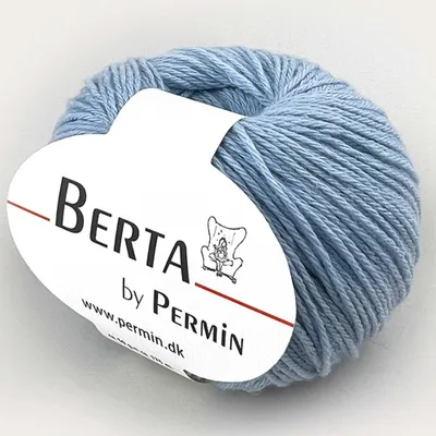 Produktbild von Berta by Permin –  Wolle-Baumwolle Strickgarn (53 babyblau)