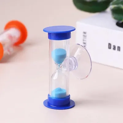 Image de CHPN - Sablier - Sablier avec ventouse - Minuteur - Minuteur de 2 minutes - Minuteur pour le brossage des dents - Minuteur de 2 minutes - Sablier - Bleu ou blanc