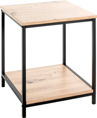 Produktbild von HAKU Beistelltisch Eiche hell, schwarz  - MDF, Metall, B/H/T: 40x50x40 cm