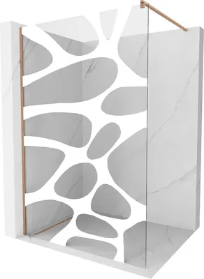 Image de Mexen Kioto Paroi de douche à l'italienne 120 x 200 cm, motif blanc 8 mm, cuivre brossé - 800-120-101-65-97