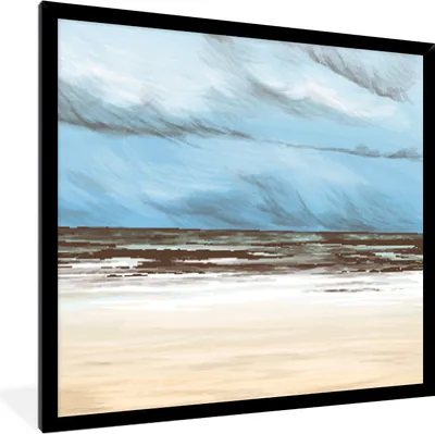 Produktbild von MuchoWow® MuchoWow® Gerahmtes Poster Meer - Strand - Himmel 40x40 cm - Poster mit zchwarzem Bilderrahmen - Mit Rahmen - Wanddekoration Schlafzimmer