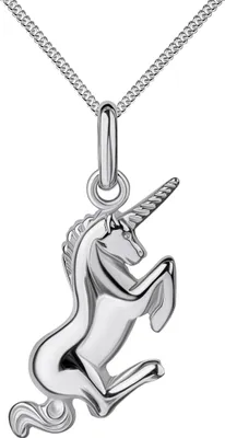 Produktbild von Kettenanhänger Einhorn aus 925 Sterlingsilber für Kinder mit Silberkette