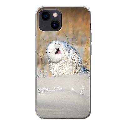 Produktbild von MuchoWow® Handyhülle Schutzhülle Hülle für iPhone 13 mini Eule - Schnee - Düne Silikon Softcase Handy Hülle - Softcase