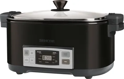 Obrázok produktu pre SENCOR SPR 5508BK Pomalý hrniec, objem 6 l, 5 predvolieb na vyprážanie, 4 nastaviteľné funkcie varenia, digitálny kontrolný displej LED , max. výkon 1350 W