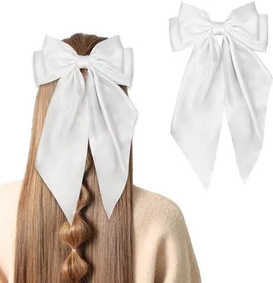 Immagine prodotto di Fermaglio per capelli bianco con fiocco grande