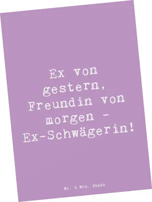 Produktbild von Mr. & Mrs. Panda Grußkarte Spruch Ex-Schwägerin Überrascht - Lavendeltraum - Geschenk, Ansichtskarte, Humor, Postkarten, Freundschaft, Liebe, Familie, Postkarte, Trennung
