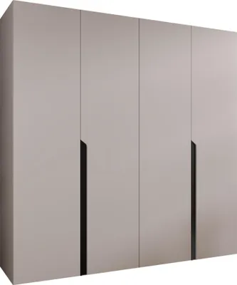 Produktbild von MIRJAN24 Kleiderschrank Mila 1 200, Schlafzimmer, Kleiderschrank, mit vier Drehturen und mit zwei Kleiderstange, Modern, Garderobenschrank (Farbe: Cashmere + Schwarz)