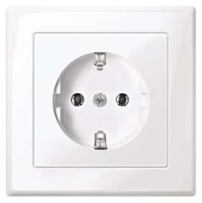 Productafbeelding van MERTEN stopcontact systeem M, wit, type MEG2301-1425, 1 stuk.