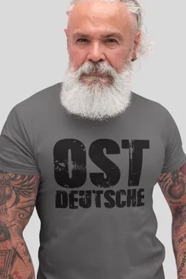 Produktbild von Herren T-Shirt "Ostdeutsche" Funshirt Shirt Lustig DDR Ostdeutschland Darkshadow/Schwarz 4XL