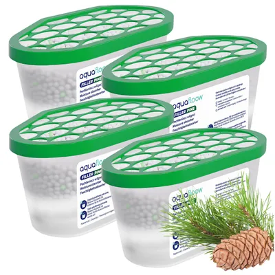 Immagine prodotto di 4 deumidificatori da 400 ml – Assorbitori di umidità per cucina, bagno, auto e soggiorno – Profumo di pino