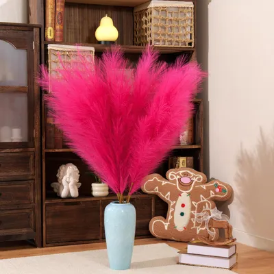 Zdjęcie produktu dla Sztuczne trawy pampasowe, 110 cm, zestaw 8 sztuk, puszyste, dekoracja w stylu boho