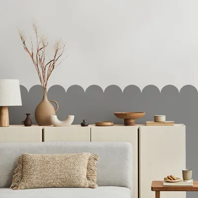 Immagine prodotto di Muralo WALL TATTOO per la cameretta dei bambini adesivo murale a forma di smerlo grigio l. 120 cm x h. 120cm