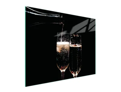 Produktbild von Glasschneidebrett 52 x 40 cm aus Sicherheitsglas mit Wein-Design, hygienisch