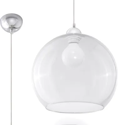 Produktbild von Hängeleuchte BALL transparent 1xE27 15W Stahl/Glas 120x30x30cm Sollux Lighting