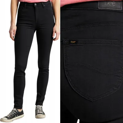 Produktbild von Lee Scarlett High Schwarze Damenjeans mit hoher Länge, W28 L31