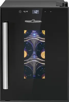 Produktbild von ProfiCook Mini-Wein-Kühlschrank/Getränkekühlschrank/Flaschenkühlschrank für Rotwein, Weißwein, Rosè; für 6 Flaschen; Sensor Touch | PC-WK 1230