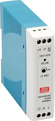 Produktbild von MEANWELL MDR-20-5, DC AC Hutschienen-Netzteil, DIN, 15W 5V 3A