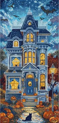 Obrázek produktu pro Výšivky křížem vyšívané sadou "Geistervilla", 19x39 cm