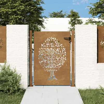Produktbild von "im Angebot" Gartentor 100x150 cm Cortenstahl Baumdesign - Gartentore CC1051