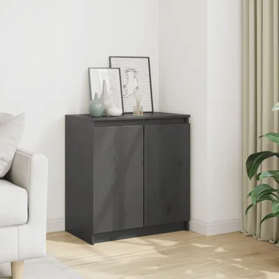 Obrázek produktu pro vidaXL Boční skříňka šedá 60x36x65 cm z masivního borovicového dřeva