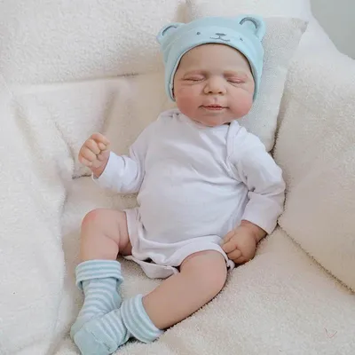 Zdjęcie produktu dla 48 cm, realistyczna lalka Reborn z pełnym winylowym ciałem i malowanymi włosami
