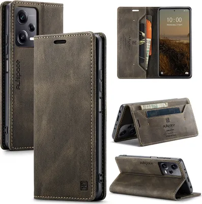 Image de Redmi Note 12 Pro+ Case, RetroPolyuréthaneLeather Case, Stand and Protective Case for Xiaomi Redmi Note 12 Pro+ Kupfer