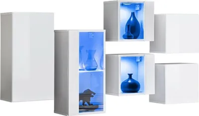 Produktbild von Meublorama AM-SWITCH SB4-WW SW SB4*7C/42KG, 2 Regale, 6 Tür(en), Weiß, Mitteldichte Faserplatte (MDF), 250 mm, 1500 mm