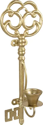 Produktbild von Clayre & Eef Kerzenständer Schlüssel 34 cm Goldfarbig Eisen