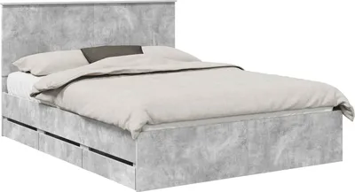 Immagine prodotto di vidaXL Struttura letto con testiera grigio cemento 150 x 200 cm Legno ingegnerizzato