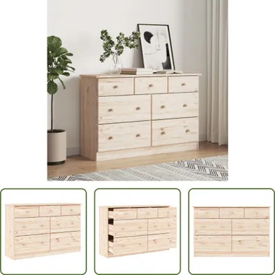 Produktbild von The Living Store Kommode ALTA 112x35x73 cm Massivholz Kiefer