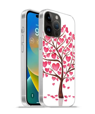 Produktbild von MuchoWow® Handyhülle Schutzhülle Hülle für Apple iPhone 14 Pro Max Eine Illustration eines Baumes mit Herzen Silikon Softcase Handy Hülle - Hardcover