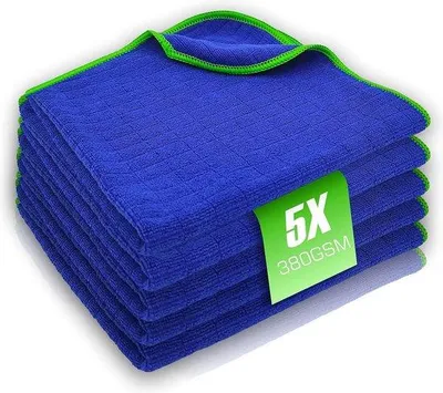 Produktbild von Famanu Mikrofasertuch-Set 380 g/m² - 5 x saugfähige Tücher für lackfreundliche Autopflege, 40 x 40 cm