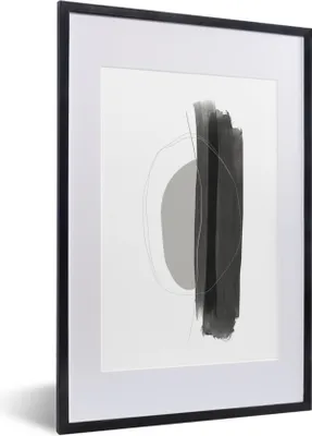 Produktbild von MuchoWow® Gerahmtes Poster Abstrakt - Malerei - Minimalismus 40x60 cm - Poster mit Schwarzem Bilderrahmen Wandposter Rahmen Foto Bilder - Poster in Rahmen