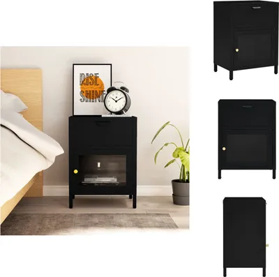 Produktbild von vidaXL Nachttisch Schwarz 40x30x54,5 cm Stahl und Glas -  Nachttische
