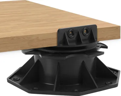 Immagine prodotto di Ikodm, piedini regolabili per terrazze, supporti a cavalletto per la struttura portante, adatti per pavimentazioni in legno composito (WPC), capacità di carico da 560 a 660 kg, altezza da 75 a 145 mm, confezione da 10 pezzi