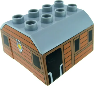 Produktbild von 1x Lego Duplo Zug Aufsatz neu-hell grau braun Wagon mit Fenster Zug 51548pb01