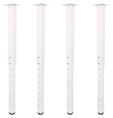 Obrázek produktu pro Nastavitelné čtvercové nohy stolu 60-100 cm Sada 4 Bílé