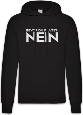 Produktbild von Urban Backwoods Bevor Du Fragst: Nein, Herren Hoodie, Farbe: Schwarz, Größe: 2XL