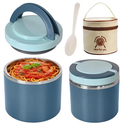 Thermische Lunchbox 630 ml, Edelstahl, auslaufsicher, blau