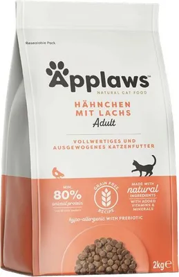 Produktbild von APPLAWS Chicken with salmon - trockenfutter für Katzen - 2kg