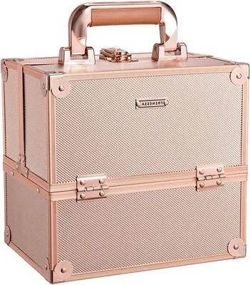 Produktbild von Nagellack Gehäuse leere Make-up Gehäuse Aluminium Beauty-Case abschließbar multi-Gehäuse roségoud Medium Nagellack Gehäuse