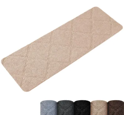 Treppenstufenmatten, 15er Set, selbstklebend, beige, 55x19 cm